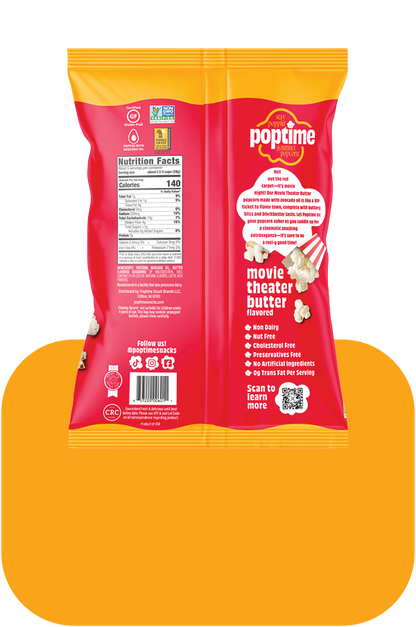 Poptime Movie Theater Butter Popcorn – 4.75oz –  Case of 4