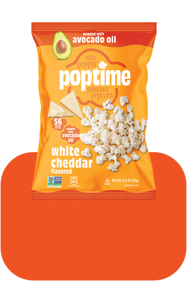 Poptime White Cheddar Popcorn – 4.75oz –  Case of 4